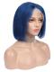 Dunkelblaue Bob Glatte Synthetische Lace Front Perücke SNY228