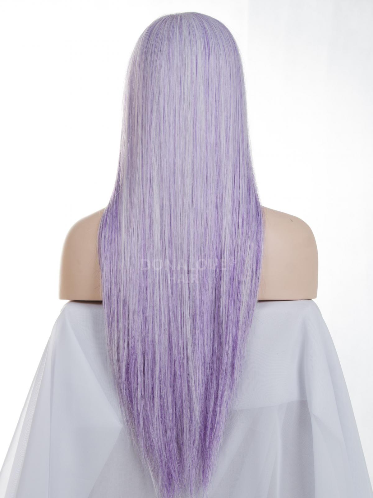 Anogol Synthetic Lace Front Perücke – Lang, Rosa, Mit Natürlichem Haaransatz