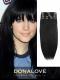 Schwarz Donalovehair Echthaar Extensions mit Clips SD002