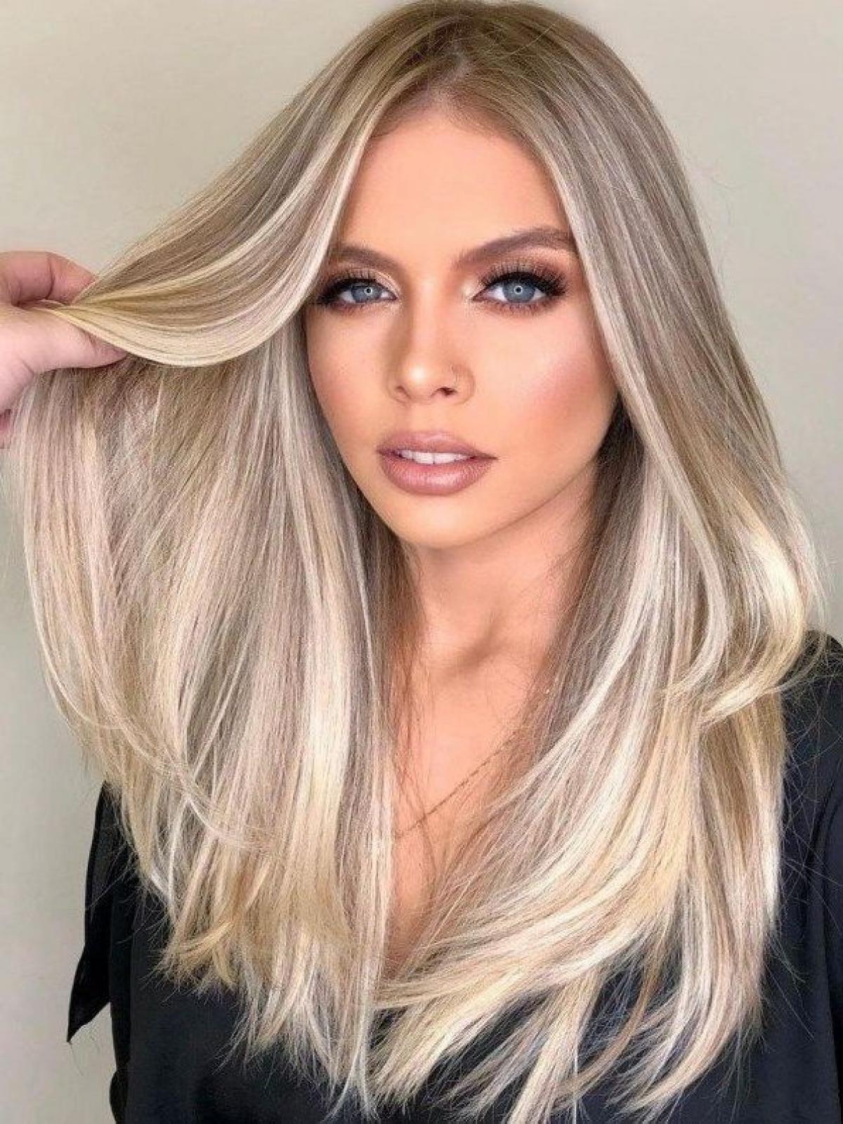 Celebrity shops Double ash blonde brown balayage h.d straight lace front wig