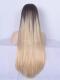 Dunkelbraun Ombre Blond Lang Synthetische Lace Front Perücke SNY094