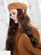 Baskenmütze mit Synthetischen Haare, Braune Wellige Perücke, Perücke mit Hut WB013